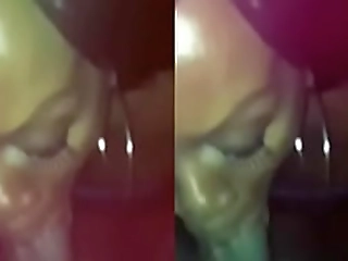 tranny babe w deep throats a guy and gets her ass banged hard