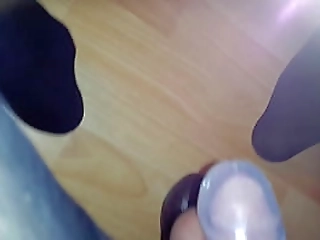 sissy laura - riding lexington steele dildo in chastity