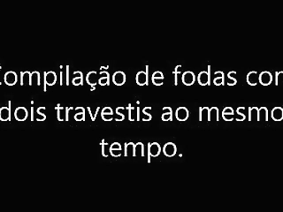 compilation of threesome videos with two shemales.