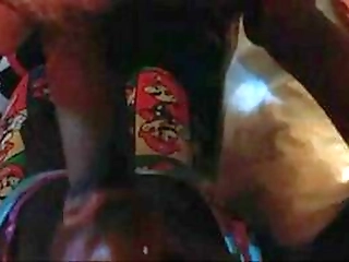 ladyboy fucks shemale and gets covered in cum