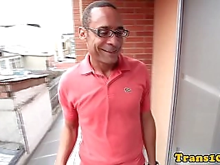 classy tgirl doggystyled and facialized