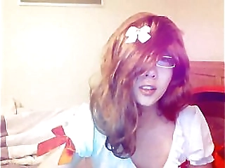 giving my shemale girlfriend a cock sucking on the couch