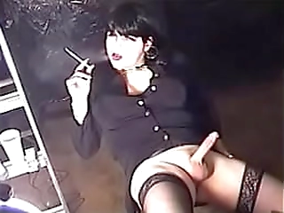 smoking shemale t-girl michelle love pleasuring herself smoking and stroking3