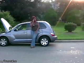 chubby black shemale shakes massive ass and jerks shecock