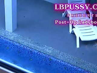 post-op ladyboy nai dildoing and getting fucked