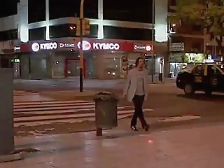 jeans clad shemale whore getting hired by a scruffy guy