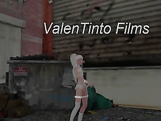 asian shemale donut buttplugging her ass while stroking her cock