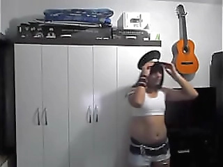 restrained guy gets used by big boobs blonde shemale