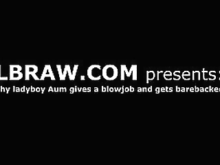 ladyboy fatty aum gets barebacked and creampied