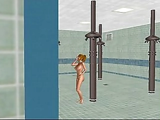 seductive shemale ingrid masturbating in red