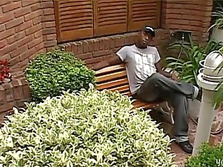 interracial. hot blonde shemale love black cock and eat cum.