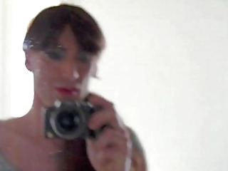 tranny wanking, toying and cumming