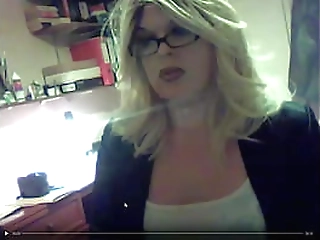 trans babe performs solo masturbation on camera