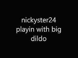 horney an dressed playin with big dildo