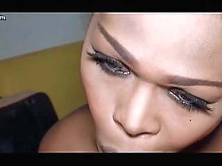 sexy ebony shemale licking a dude butthole