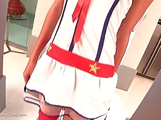 rough sex on the dining room table with blonde shemale yanina