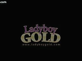 ladyboy pleasuring in front of the mirror