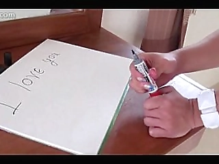 lovely shemale in uniform touching a dick