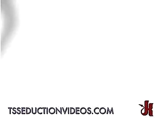 guy takes balls from tranny