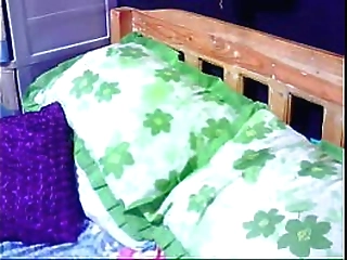 lovely laviny solo stroking on an outdoor chair