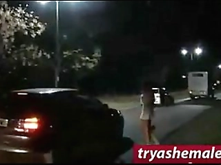 dude licks cum from trannys cock