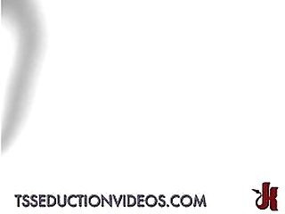 beautiful tranny twist and turn balls to tied up guy