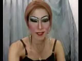 shemale milks her own cock for her fans