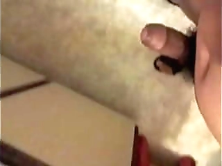 sexy ass tranny hellen di castro wanks her prick and plays with dildo in ass