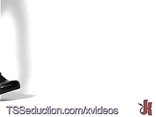 pretty blonde shemale stroke her hard cock