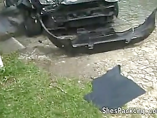 cute shemale gets banged by two guys