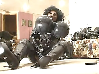 shemale babe morena del sol sucks on a hard cock