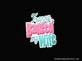 tranny fucks pussy and husband