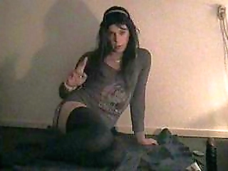 hot shemale, getting soaked in golden nectar, pissing with an amazing force!