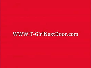 redhead shemale panda jerks her tranny cock